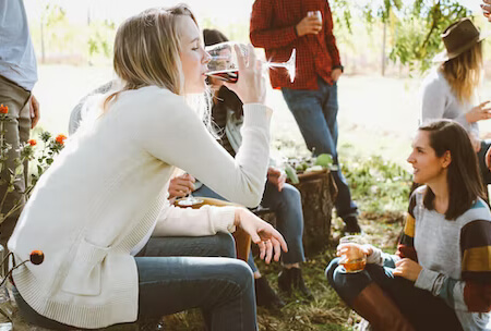 lady drinking wine