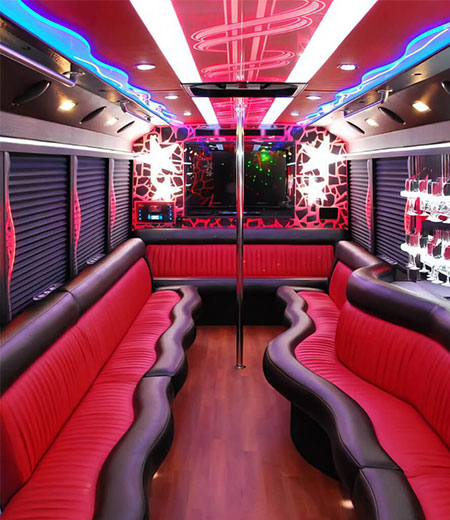 limo bus with dance pole